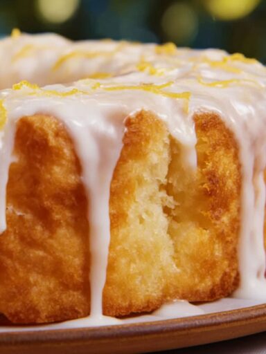 Angel Food Cake with Lemon Honey Yogurt Sauce Recipe
