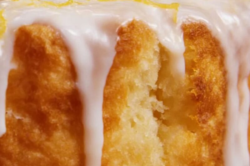 Angel Food Cake with Lemon Honey Yogurt Sauce Recipe