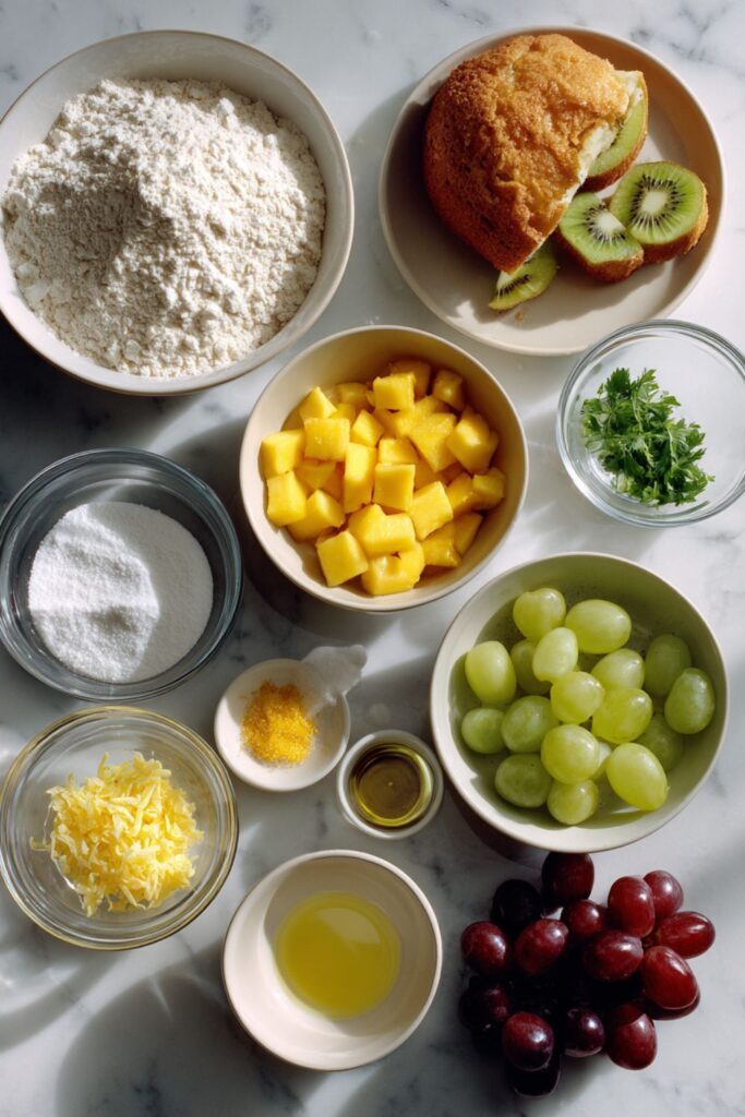 Angel Food Cake with Tropical Fruit Compote Recipe