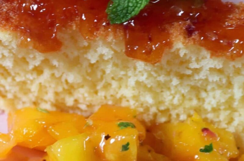 Angel Food Cake with Tropical Fruit Compote Recipe