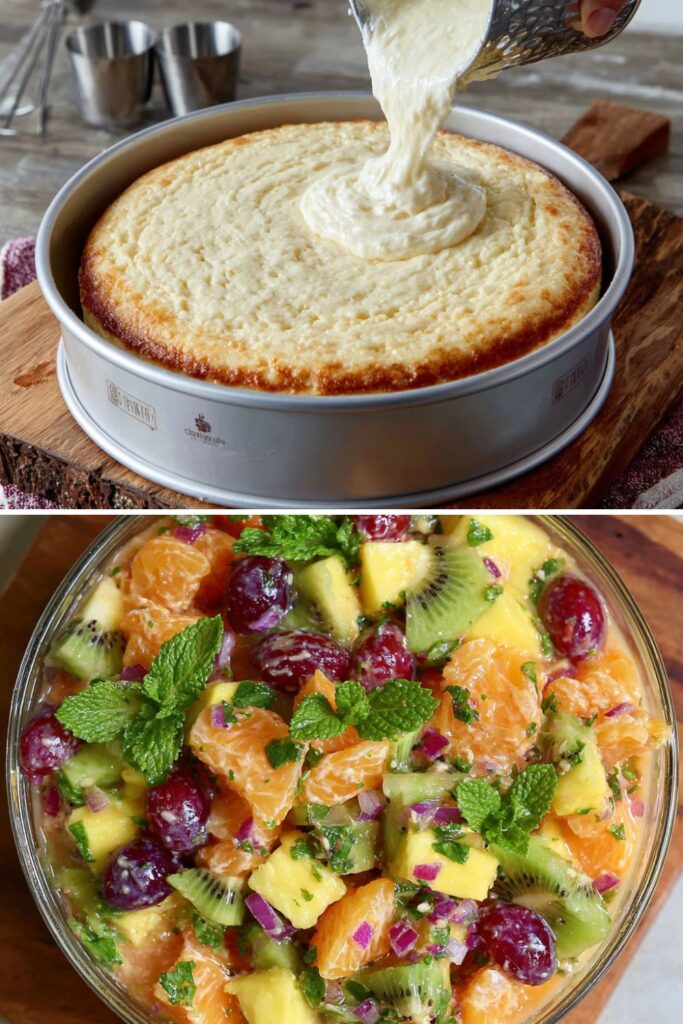 Angel Food Cake with Tropical Fruit Compote Recipe