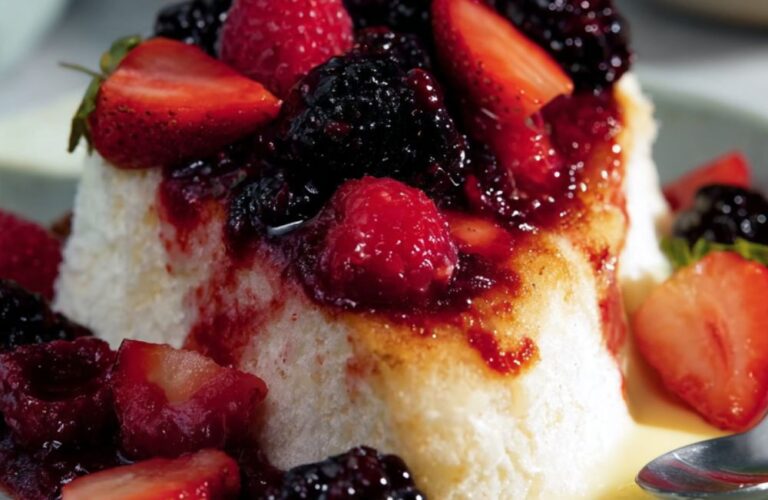 Angelic Cake and Berries Recipe