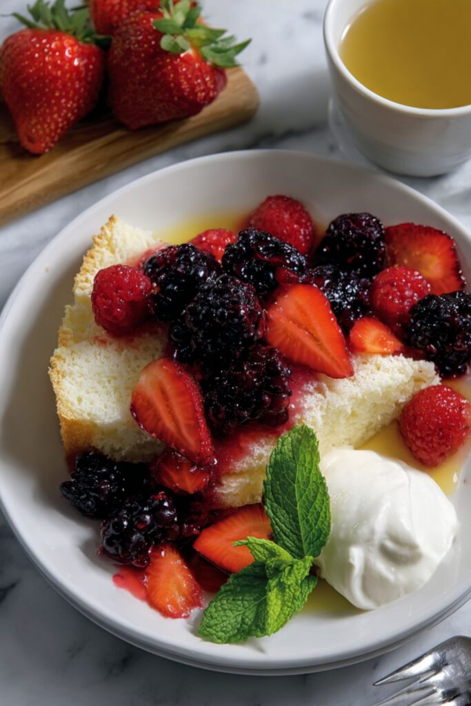 Angelic Cake and Berries Recipe