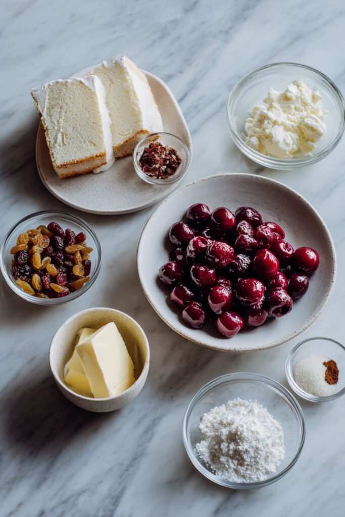 Angel Food Cake with Warm Cherry Sauce Recipe