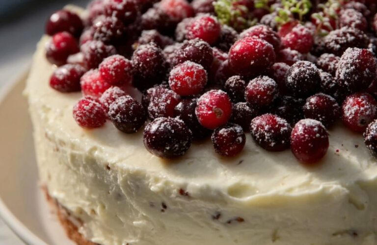 Cranberry Meringue Cake Recipe