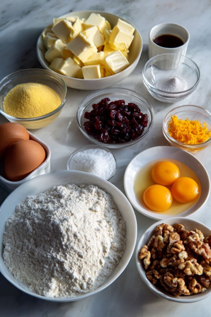 Cranberry and Cornmeal Cake with Caramel-Walnut Topping Sauce Recipe