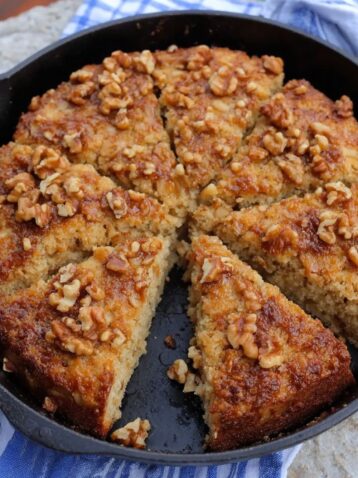 Apple-Cinnamon-Walnut Skillet Cake Recipe