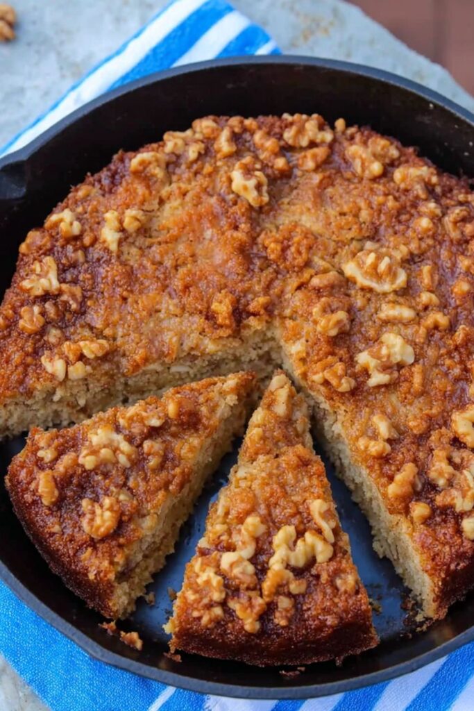 Apple-Cinnamon-Walnut Skillet Cake Recipe