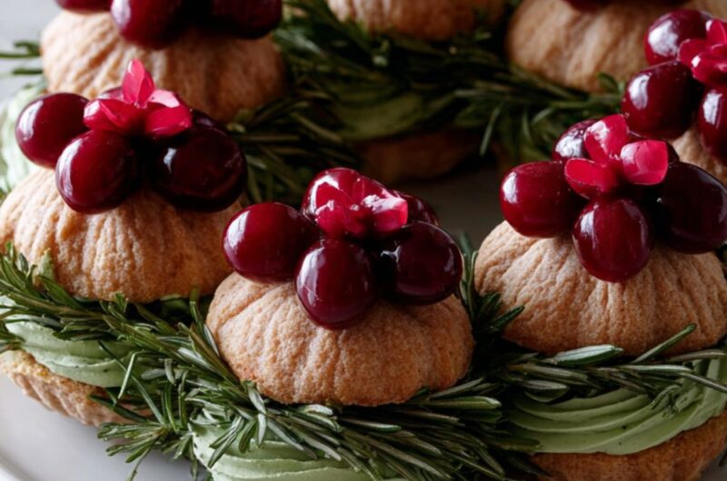 Madeleine Wreath with Sour Cherry Mousse Recipe