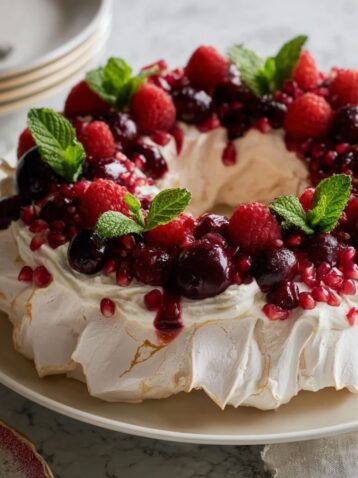 Holiday Berry Meringue Wreath Recipe