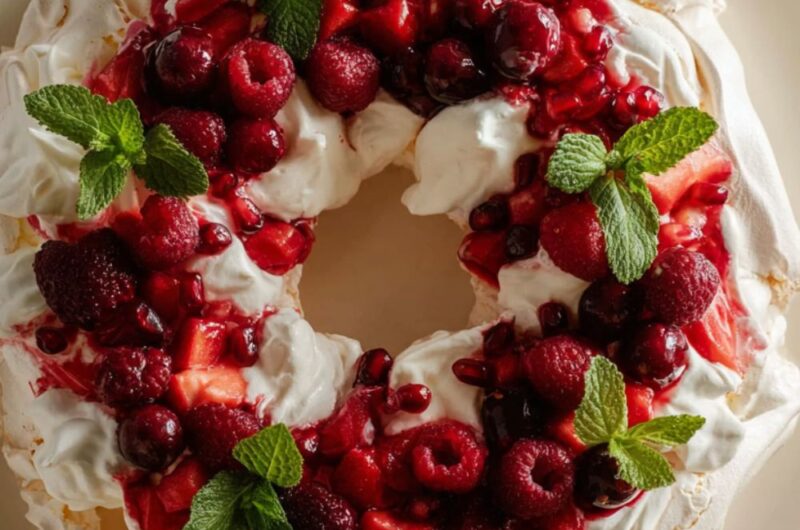 Holiday Berry Meringue Wreath Recipe