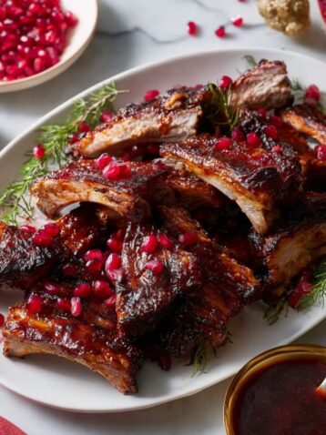 Pomegranate-Glazed Christmas Ribs Recipe