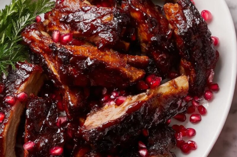 Pomegranate-Glazed Christmas Ribs Recipe
