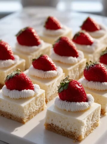 Santa Hat Crispy-Treat Cheesecake Squares Recipe