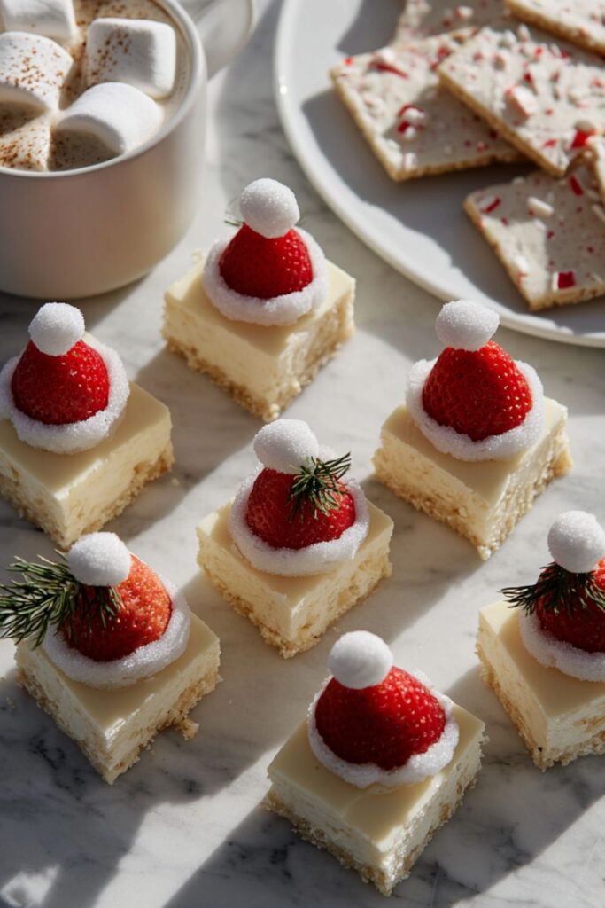 Santa Hat Crispy-Treat Cheesecake Squares Recipe