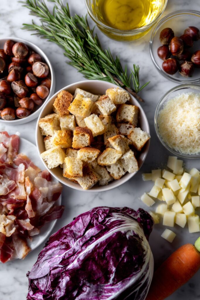 Bacon Stuffing with Radicchio and Chestnuts Recipe