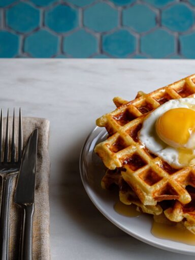 Bacon and Cheddar Waffles Recipe