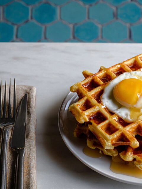 Bacon and Cheddar Waffles Recipe