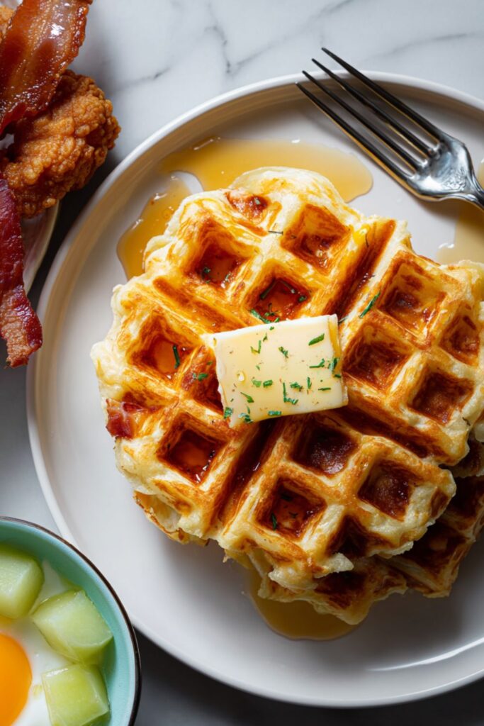 Bacon and Cheddar Waffles Recipe