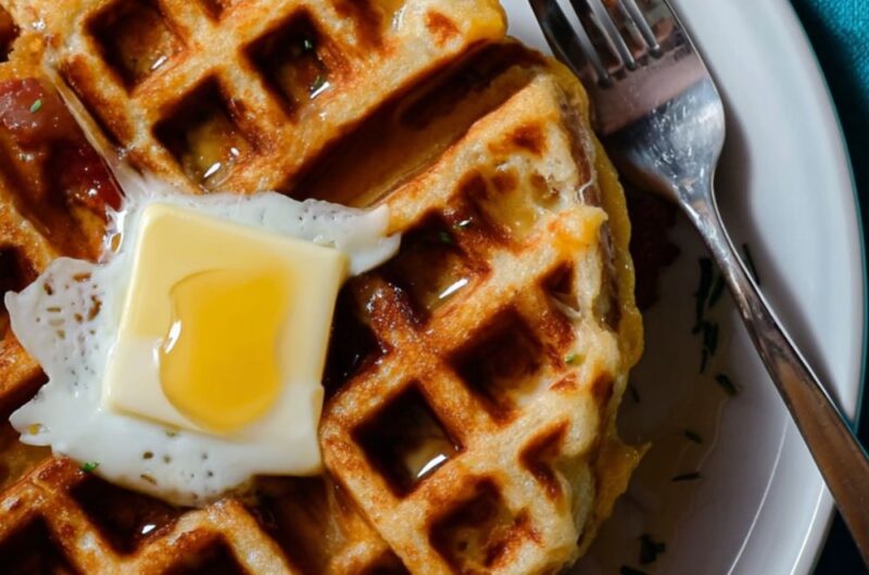 Bacon and Cheddar Waffles Recipe