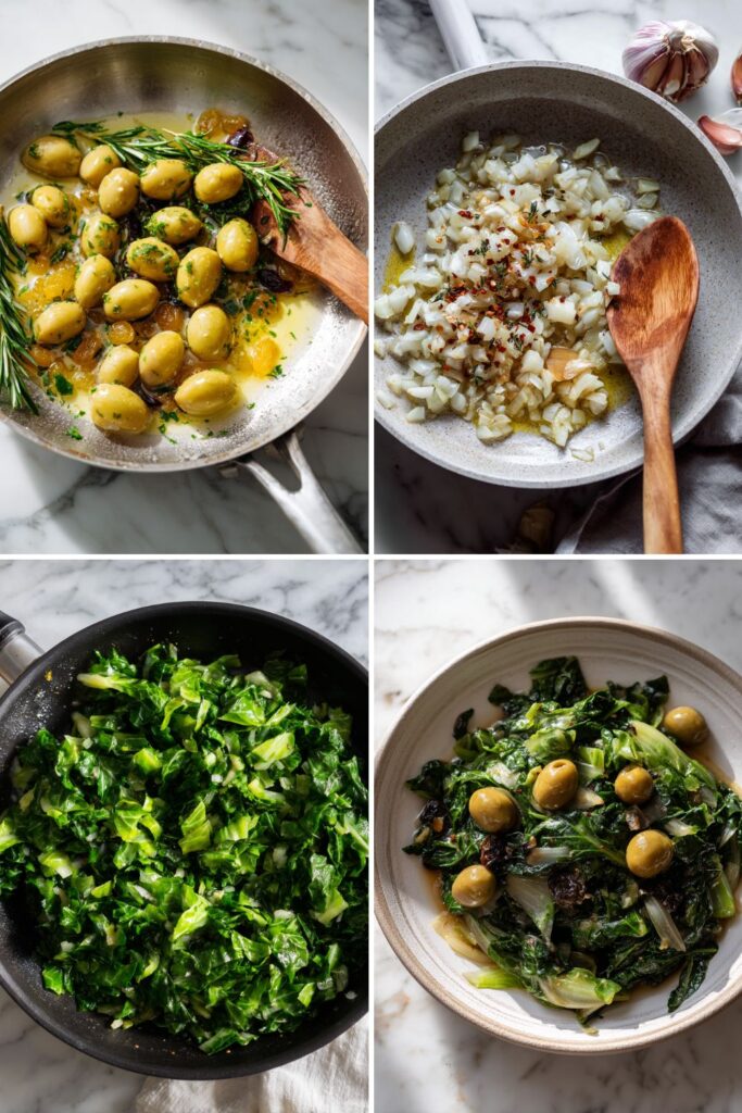 Braised Escarole with Olives and Raisins Recipe1