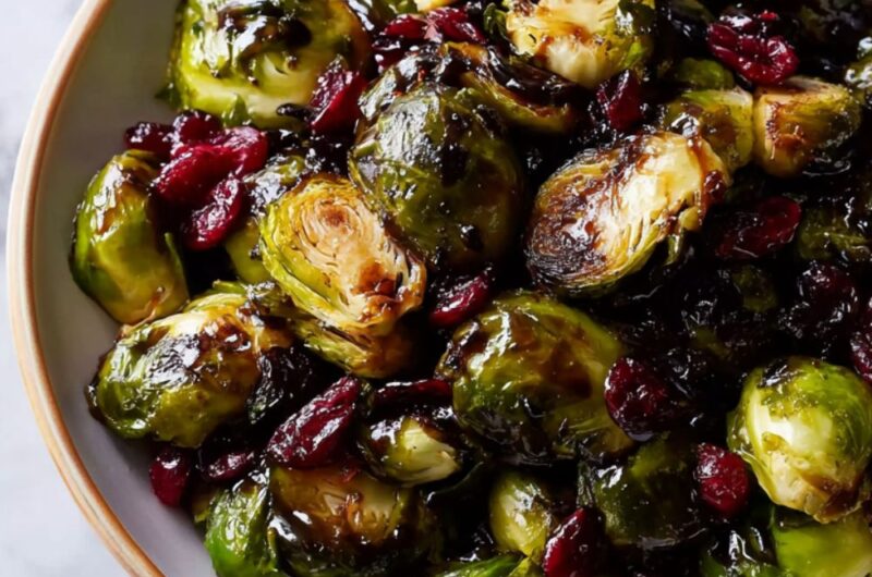 Brussels Sprouts with Balsamic and Cranberries Recipe