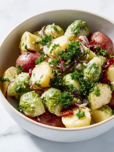 Glazed Brussels Sprouts and Potatoes Recipe