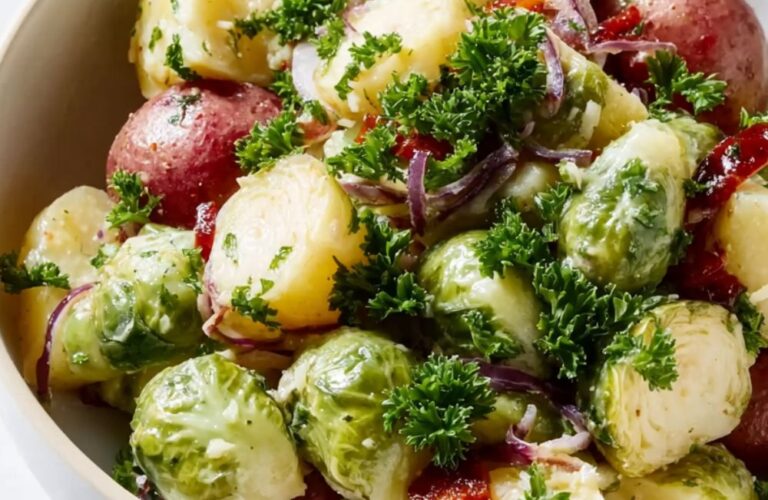 Glazed Brussels Sprouts and Potatoes Recipe