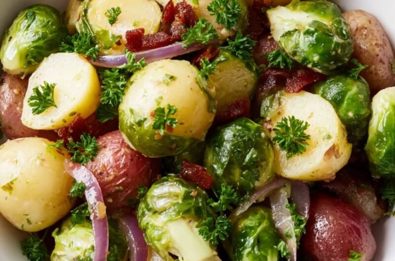 Glazed Brussels Sprouts and Potatoes Recipe