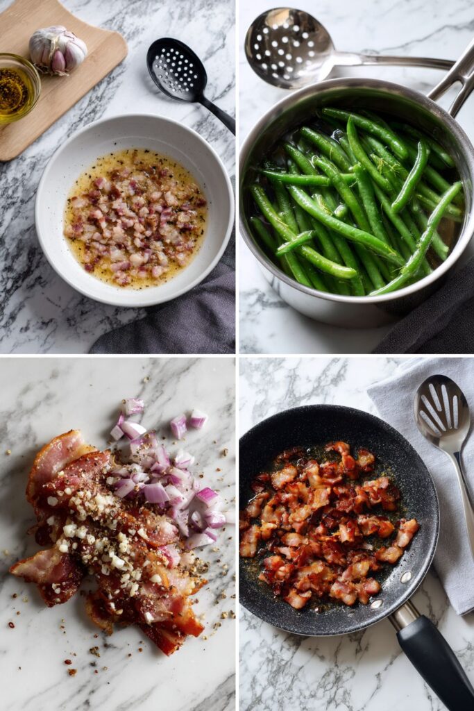 Green Beans with Warm Bacon Dressing Recipe