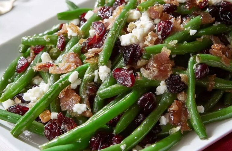 Green Beans with Warm Bacon Dressing Recipe