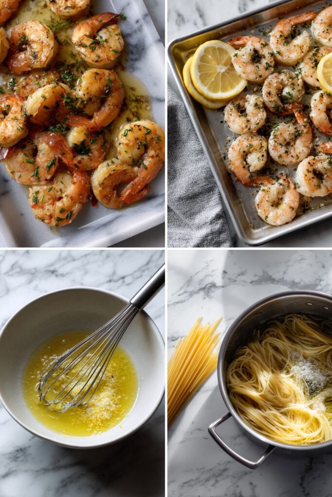 Lemon Pasta with Roasted Shrimp Recipe