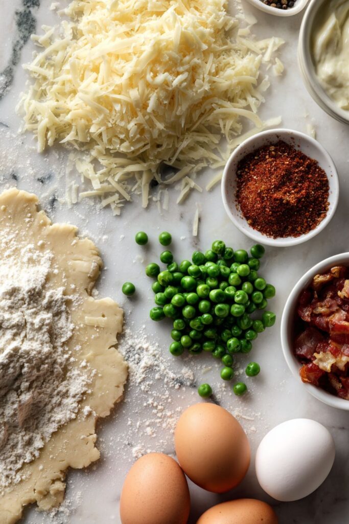 Mini Quiches with Peas and Bacon Recipe