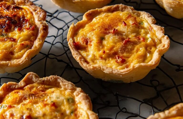 Mini Quiches with Peas and Bacon Recipe