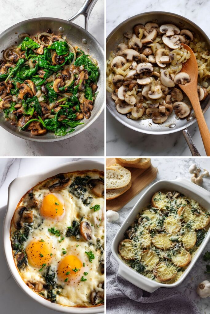 Mushroom-Spinach Baked Eggs Recipe