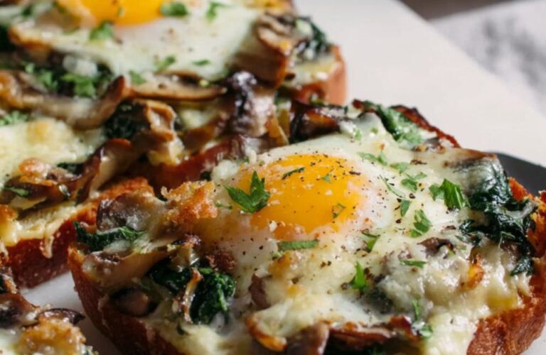 Mushroom-Spinach Baked Eggs Recipe