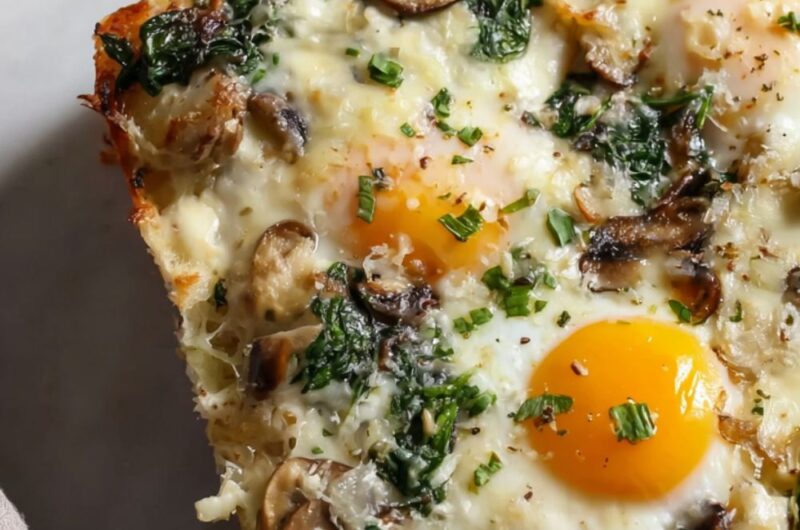Mushroom-Spinach Baked Eggs Recipe