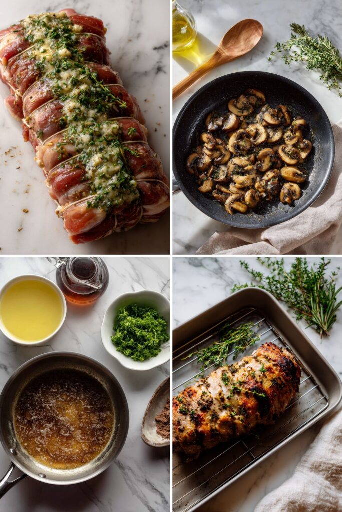 Mushroom-Stuffed Pork Roulade Recipe