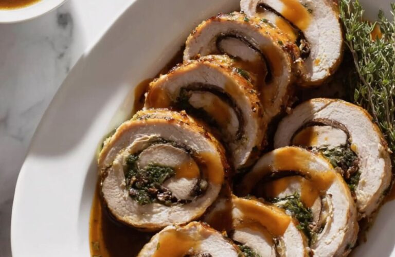 Mushroom-Stuffed Pork Roulade Recipe