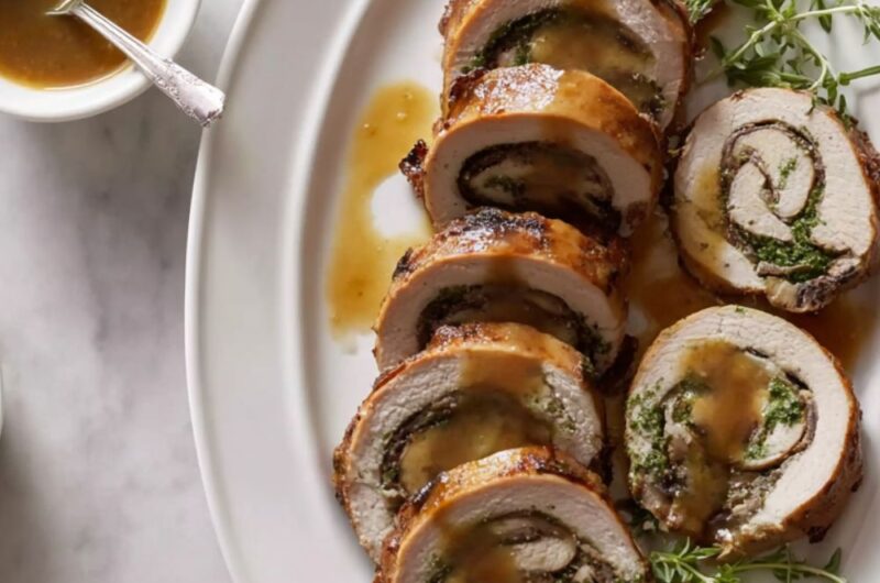 Mushroom-Stuffed Pork Roulade Recipe