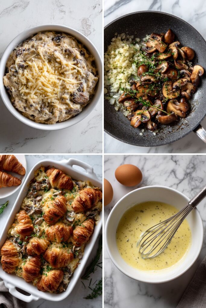 Mushroom and Gruyère Croissant Breakfast Casserole Recipe