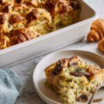 Breakfast Cornbread Casserole with Ham and Kale Recipe