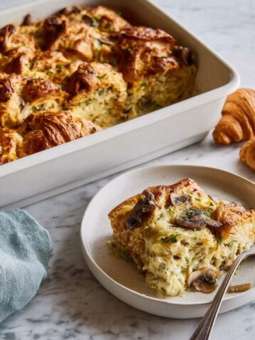 Mushroom and Gruyère Croissant Breakfast Casserole Recipe