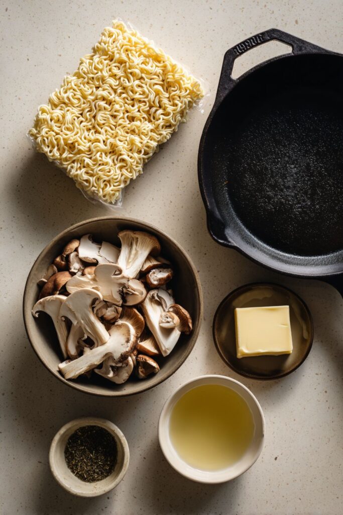 Mushrooms and Ramen Noodles Recipe
