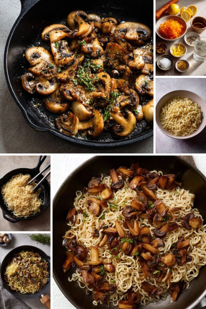 Mushrooms and Ramen Noodles Recipe