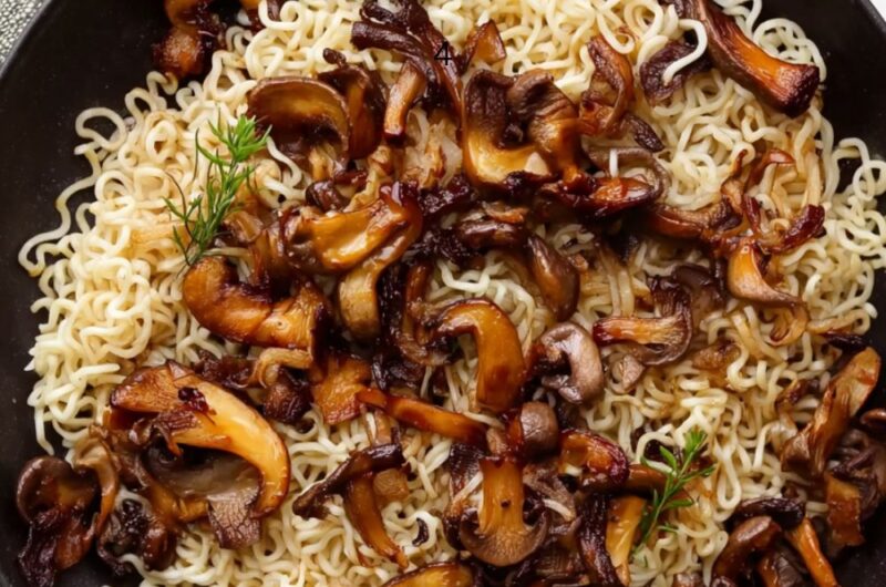 Mushrooms and Ramen Noodles Recipe