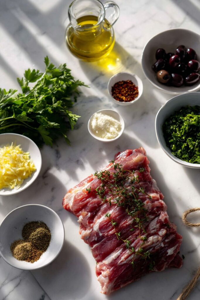 Olive-Stuffed Lamb Roulade with Salsa Verde Recipe