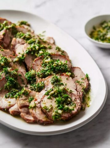 Olive-Stuffed Lamb Roulade with Salsa Verde Recipe