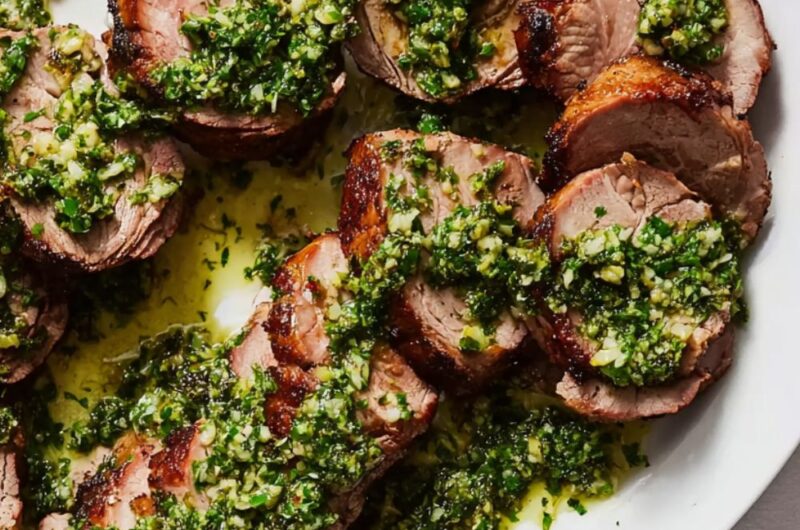 Olive-Stuffed Lamb Roulade with Salsa Verde Recipe