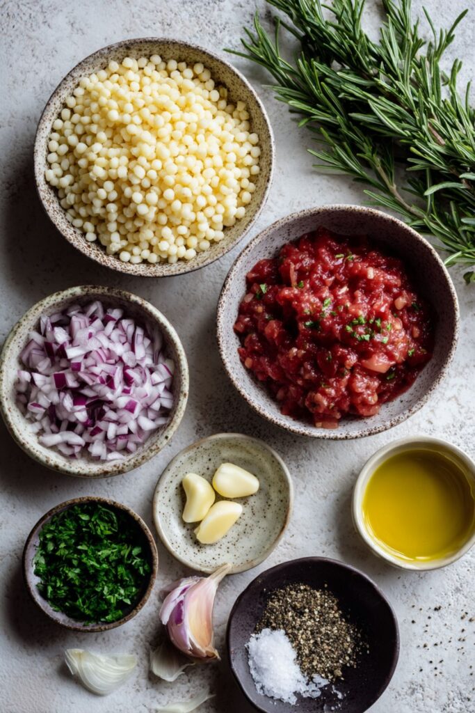 Pearl Couscous with Tomato Sauce Recipe